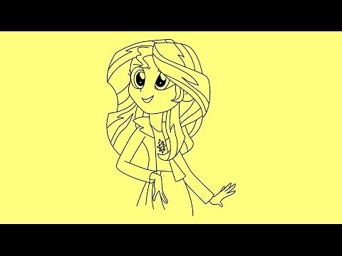 How to draw My Little Pony Equestria Girls Sunset Shimmer Rainbow Rocks easy