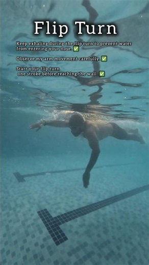 Flip Turn Swimming (Super Slow) 🏊🏻 Watch & Learn #swimming # #swimmingtips #underwater