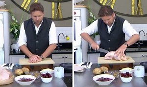 James Martin prepares roast duck