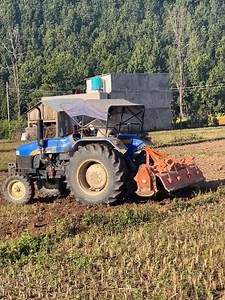 Tractor Rotavator Tilling Field || Tractor Farming Work || Rotavator in Full Power