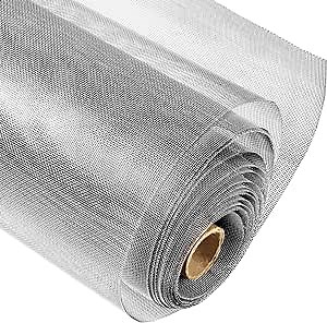 304 Stainless Steel Mesh Window Screen Roll, 47IN x 16FT Silver Metal Window Screen Replacement,Window Screen Mesh for Window,Door,Patio,Pet,Vent,Porch and DIY Projects (22 Mesh)