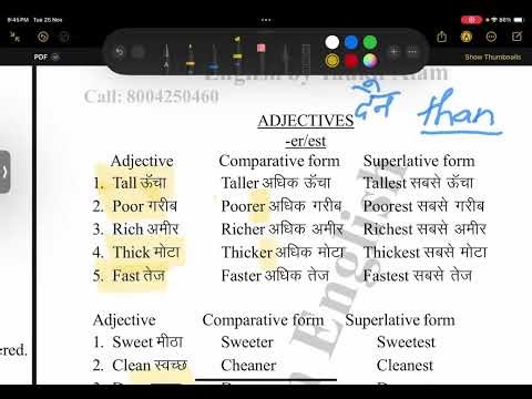 Adjective in English with examples | Comparative degree & Superlative degree with examples