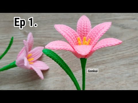 Ep1. Petals 💕 Crochet Easy Rain Lily Flower Tutorial step by step | Crochet Flower Bouquet #crochet