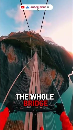 POV Mountain Biker Crosses Insane Suspension Bridge in the Swiss Alps | 4K Adrenaline Ride