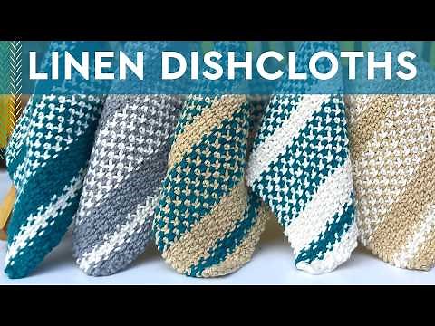 Knitted Linen Stitch Dishcloth 🌼 Free Printable Pattern