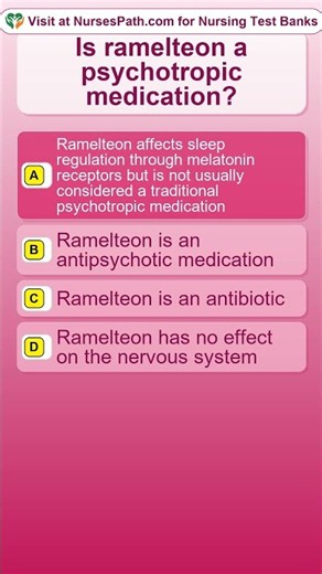 Is ramelteon a psychotropic medication？#passyourexam #onlineexamprep