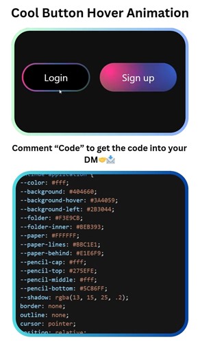 Cool Asthetic Button Hover Animation using html and css only📌#webdevelopment #html #css #frontend