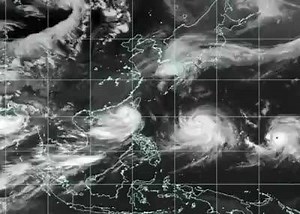 Animation showing three storms currently in the western Pacific, two of them #typhoons. Our blog takes a closer look http://bit.ly/1UF53C8 | Met Office