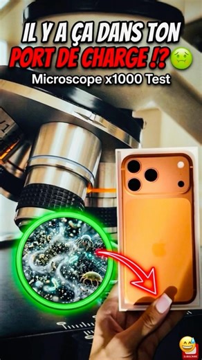 Téléphone au microscope 🔬 (incroyablement satisfaisant 😳). #shorts
