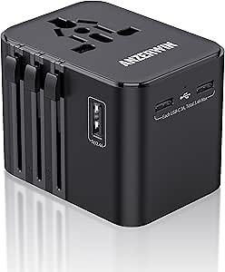Universal Travel Adapter Worldwide International Power Adapter Plug Converters All in One Charger Multi-Outlets for USA to Europe Japan HK EU Asia UK Italy 200+ Country