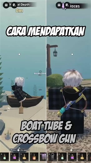 HOW TO GET BOAT TUBE AND CROSSBOW GUN ⛵🏹 #roblox #abyss #robloxshorts