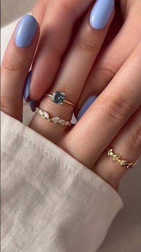 Touchpoints Ring: Blue Sapphire Engagement Ring with Diamond Band