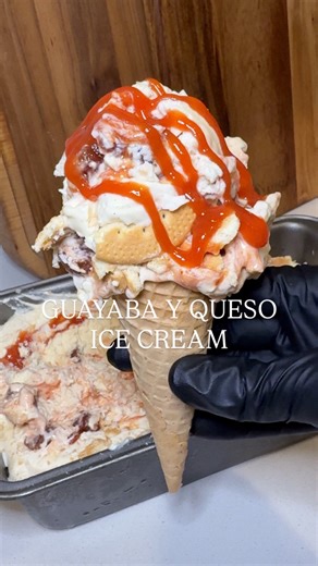 61K views · 1.1K reactions | #ad Homemade Ice Cream de Guayaba y Queso  recipe using La Lechera Marias Gamesa #icecream #nochurnicecream #guayaba #quesocrema #cuban | Alexrioscooks | Facebook