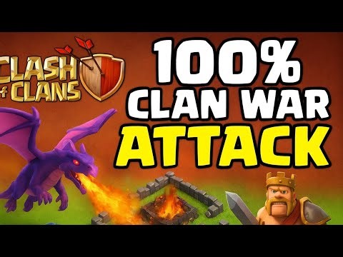 Clash of Clans | 100% Clan War Attack | Unstoppable Strategy | TH Max War Gameplay