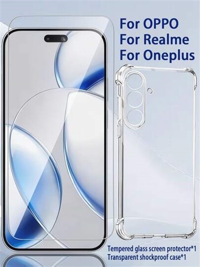 [1 protecteur d'écran en verre trempé haute définition + 1 étui transparent anti-chocs] Cet ensemble est compatible avec les téléphones OPPO//One Plus, notamment les Reno 12F 5G, Reno 13F 5G, Reno 14F 5G, 13 4G, 12X, 14X 5G, One Plus 13R et One Plus Nord N100. Caractéristiques : verre trempé haute définition avec couverture plein écran | SHEIN