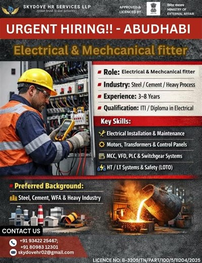 Electrical Fitter & mechanical fitter