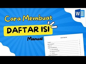 Cara membuat daftar isi di Microsoft Word - Cara Manual | Tutorial Microsoft Word