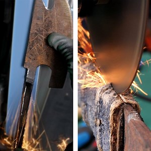 836K views · 9.5K reactions | Dull Butcher's Knife Becomes A Post-Apocalypse Inspired Blade Thanks for watching! Please be aware that this video is for entertainment purposes only and techniques shown should not be attempted at home! | Earth Wonders | Facebook