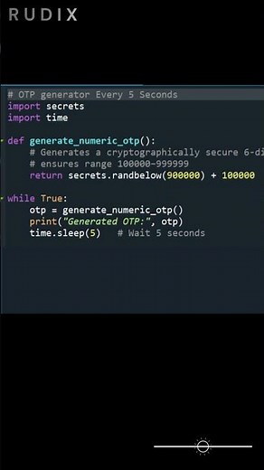 OTP Generator Every 5 seconds using Python