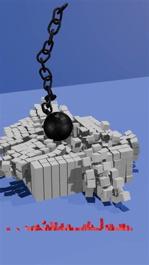 Wrecking Ball vs Cubes 💥 Perfect Destruction 💣 So Satisfying! #shorts