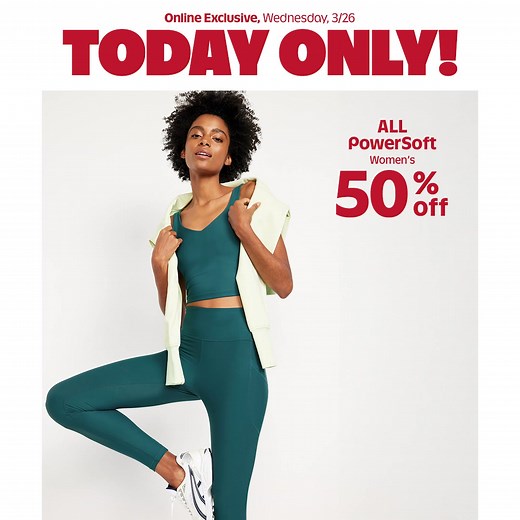 Slick, supportive and ALL half off right now. Click quick! Exclusions apply. | Old Navy | Facebook