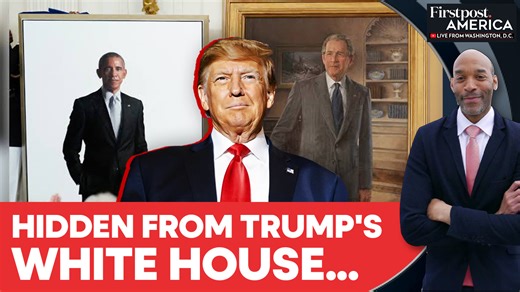 #FirstpostAmerica: Donald Trump has moved the official White House portraits of former US presidents Barack Obama, George W. Bush, and George H.W. Bush from the prominent entrance to a restricted area rarely seen by the public. | Firstpost