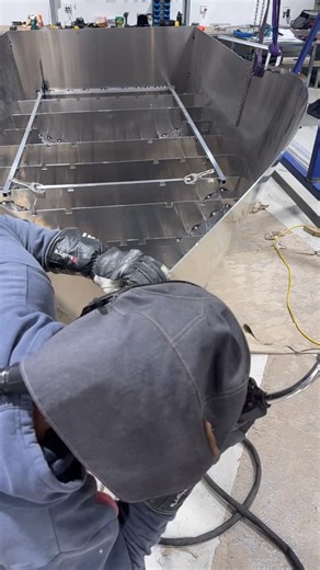 Daniel Brand on Instagram: "Throw back to fabricating the hull of the boat #fabrication #offshore #welding #plateboat #fishing"