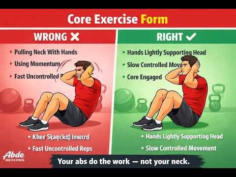 Right vs Wrong Crunches | Stop Hurting Your Neck