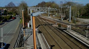 Electrified railway line West Midlands England UK