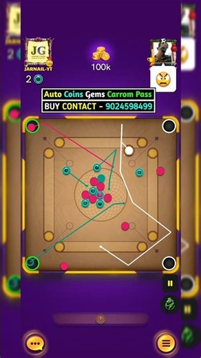 100K Table | Snake Engine | Carrom Pool Hack Gameplay | Autoplay #foryou