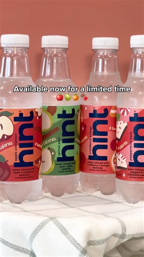 Your PSL could never 🍂🤭 Which flavor are you most excited to try?? ❤️ Apple Cinnamon 💚 Spiced Pear 🧡 Cranberry Orange 🩷 Peppermint Bark Shop the variety pack here: https://www.drinkhint.com/products/hint®-water-variety-pack-winter | Hint