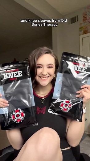 Trying out these SUUUUPER cute compression socks and knee sleeve from @oldbonestherapy ‼️😍🩸 I saw these scrolling one day and just had to have them, and I’m happy to report they are really good!! I am in love with the style (they have a bunch more too) and comfort (no itchiness)! The compression is not as strong as my typical POTS-centered socks BUT they still worked wonderfully and were also really easy to put on. Thanks so much to Old Bones Therapy for sending these to me!! Let me know what 