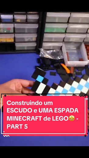 Construindo ESCUDO e ESPADA MINECRAFT de LEGO - Parte 5