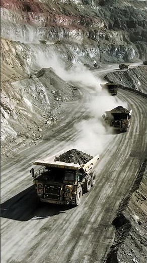 Giant Mining Trucks in Action: Open Pit Operations 🚧