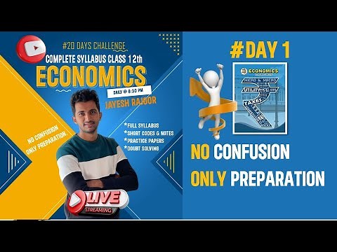 ECONOMICS CLASS 12th FULL SYLLABUS l Quick Revision l DAY 1 l#20DaysChallenge
