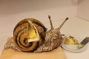 28K views · 469 reactions | The making of my common garden snail cake complete with an edible snail trail and Bavarian cream filling. #snail #cake #creamfilled #dessert #snailedit #yummy #sculpture #cakeart #deviantdesserts | Katherine Dey at Deviant Desserts, LLC | Facebook