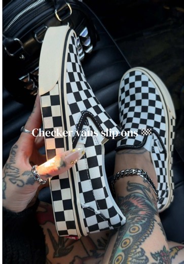 Checker Vans Slip-Ons: Dark Aesthetic Outfit Ideas