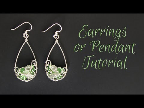 Pendant or Earrings Tutorial : Caged Sea Glass Teardrop | How to Wire Wrap