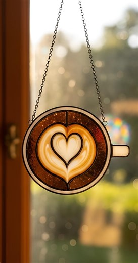 Stained Glass Coffee Cup Pattern, Modern Kitchen Suncatcher (digital Download) - Etsy