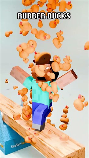 Minecraft Steve vs Satisfying Physics Simulation