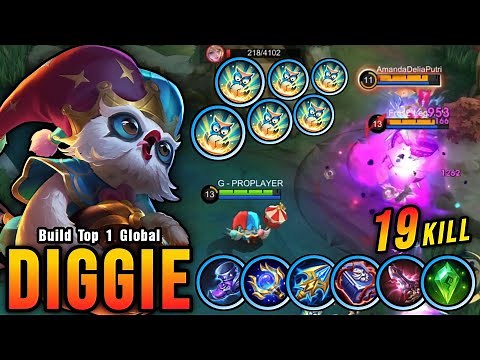 19 Kills!! Diggie Brutal DMG 0,5 Second Delete Enemies!! - Build Top 1 Global Diggie ~ MLBB