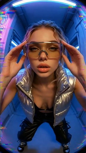 The "Cyber Muse"Futuristic Cyberpunk Fashion "Cyber Y2K" Transition The Scenes #cyberpunk #model