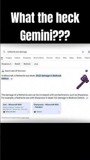 A Netherite Axe does HOW much DAMAGE? #shorts #memes