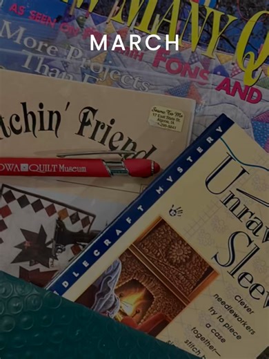 Iowa Quilt Museum 10-Year Anniversary Monthly Giveaway We’re celebrating all year long with a giveaway every month! Each bag is filled with a unique assortment of quilting treasures. Every bag is different and may include: ✨ a vintage magazine ✨ a quilting book (fiction or nonfiction) ✨ a quilt pattern ✨ a special surprise item And every single bag will include an Iowa Quilt Museum item to help celebrate our anniversary year! Visit the Iowa Quilt Museum to pick up yours or head to our online sho