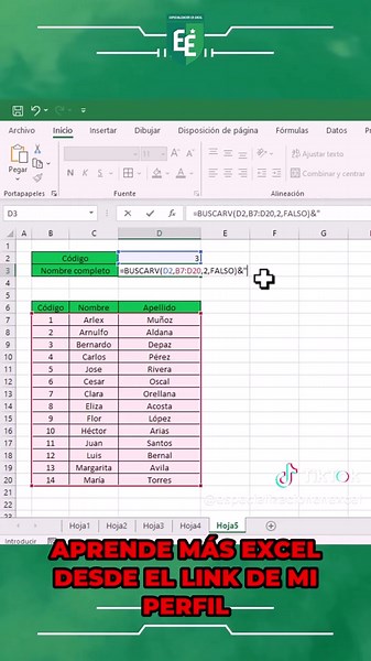 Cómo Realizar una Búsqueda en Excel de Nombres y Apellidos