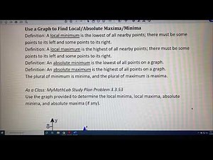 Using a Graph to Find Local/Absolute Maxima/Minima (Part 1)
