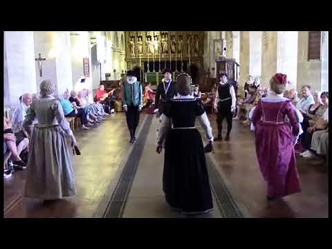 Norwich Historical Dance perform the 16th C dance Il Canario in Wymondham Abbey August 2016