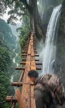 The construction of a simple tree house in the wild is very impressive