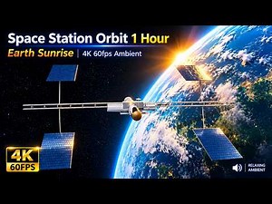 Space Station Orbit 1 Hour | Earth Sunrise 4K 60fps Ambient