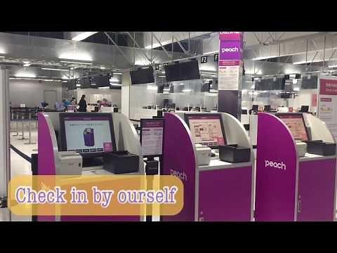 ピーチ航空チェックインカウンター成田空港#Self check in peach ❤️